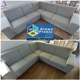 Efekt naszej pracy:
Kanapa przed i po praniu ;)