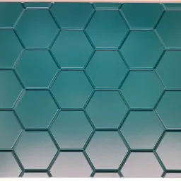 Dekoracyjny panel ścienny z zielonych, trójwymiarowych heksagonów, tworzących geometryczny wzór.