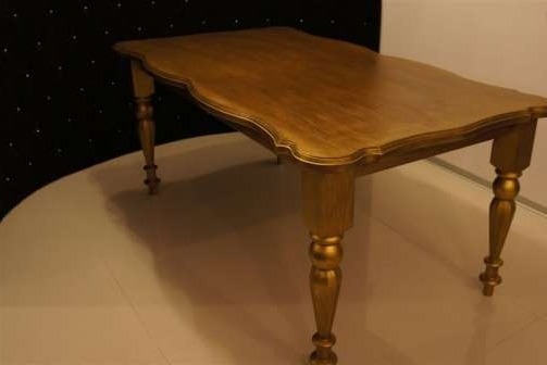 Stół dębowy stylizacja złota