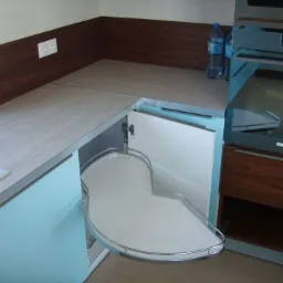 Meble kuchenne połysk plus drewno orzechowe