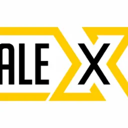 Logo firmy budowlanej Instale X Bud w żółto-czarnej kolorystyce na białym tle.