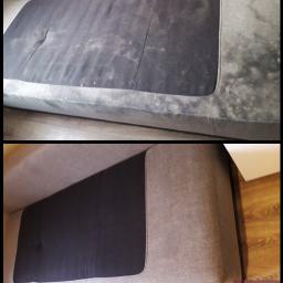 Pranie  kanapy u  klientki efekt przed i po praniu 