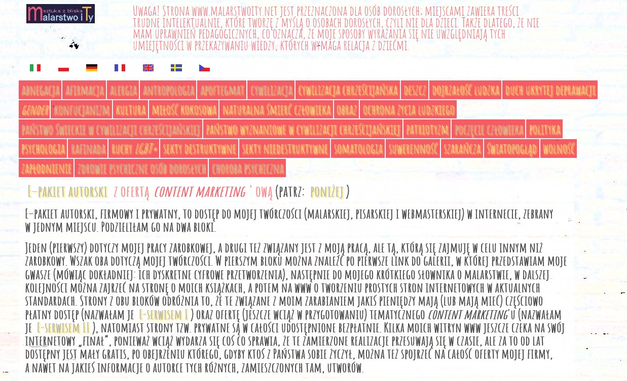 Marketing treści na różne ciekawe życiowe tematy.