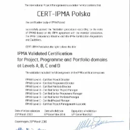 The validation of the IPMA certification system