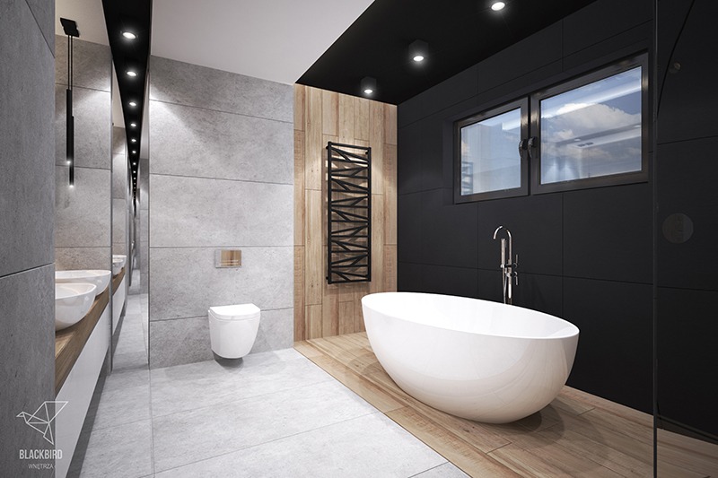 Projekt jednej z łazienek.