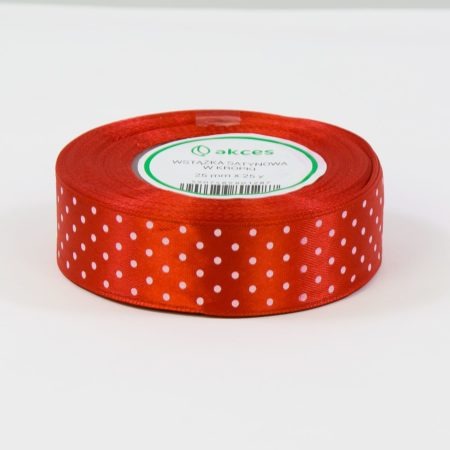 Wstążka satynowa w kropki 25mm/25y