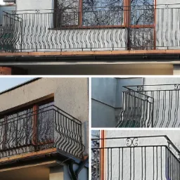 balustrada tradycyjna z elementami kutymi