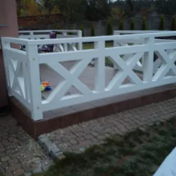 Balustrada, taras, drewno malowane