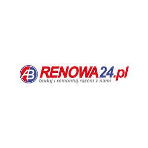 Logo firmy Renowa24.pl z hasłem 'buduj i remontuj razem z nami' na białym tle.