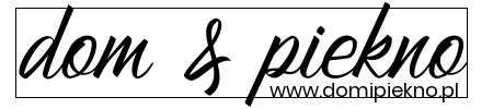 Logo firmy 'dom & piekno' z adresem strony internetowej www.domipiekno.pl, czarne pismo na białym tle.