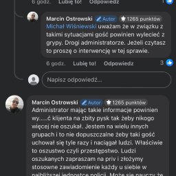 Hydroizolacje Makowski Konrad - Zrzut ekranu z komentarzami w mediach społecznościowych. Użytkownicy dzielą się negatywnymi opiniami i ostrzegają przed nieuczciwymi praktykami. Tekst w języku polskim.