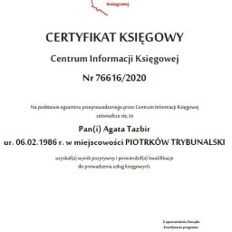 Certyfikat księgowy 