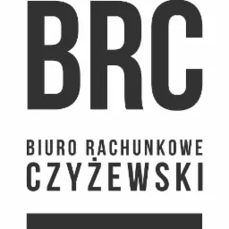 Logo biura rachunkowego BRC Czyżewski na białym tle.