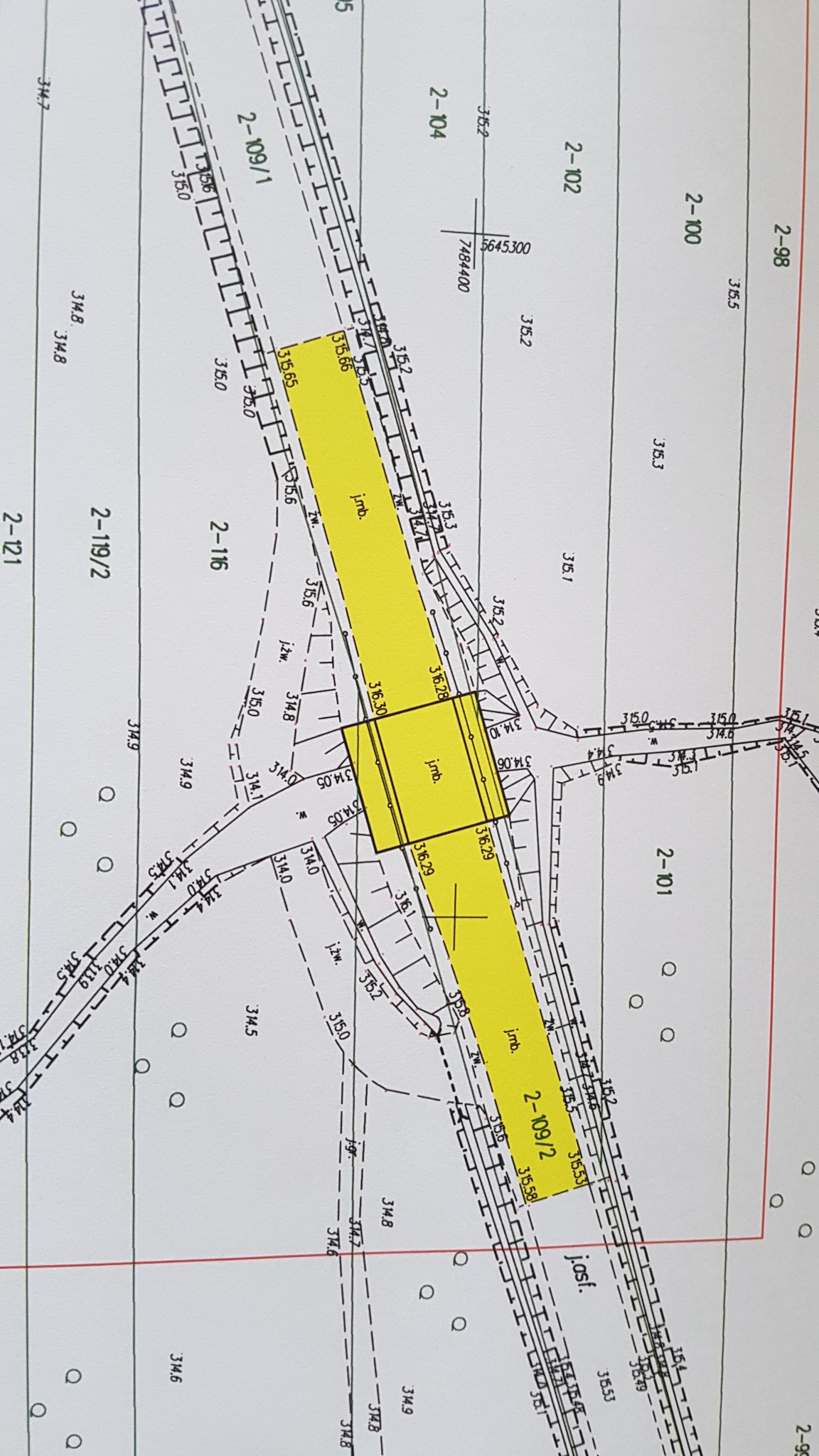 Mapa inwentaryzacyjna budowy mostu w ciągu drogi powiatowej