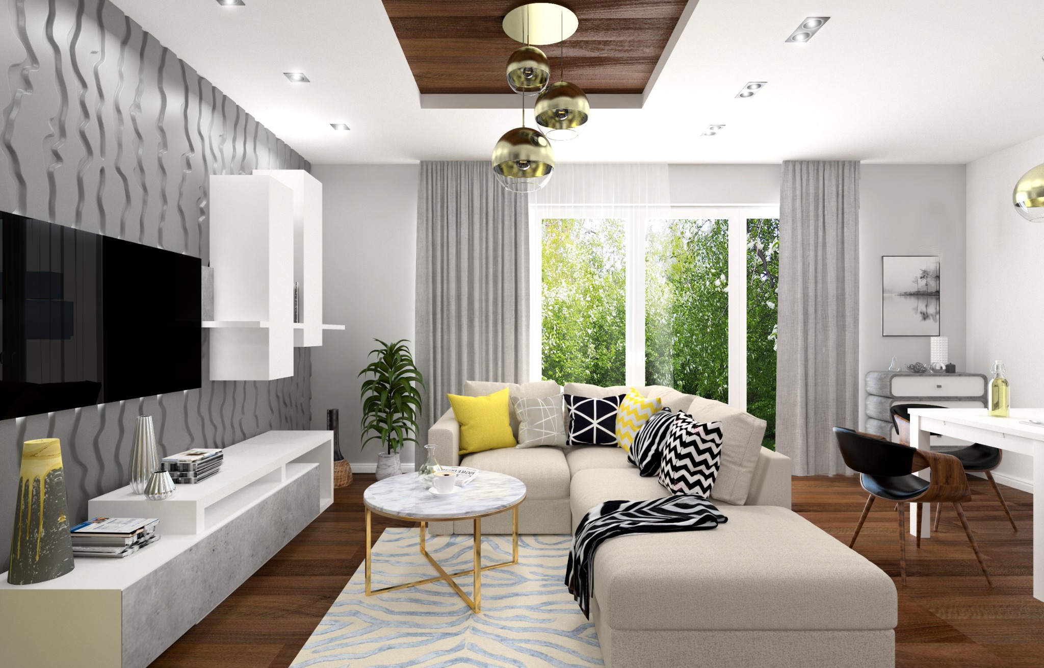 projekt salonu, aranżacja salonu, projekty salonu