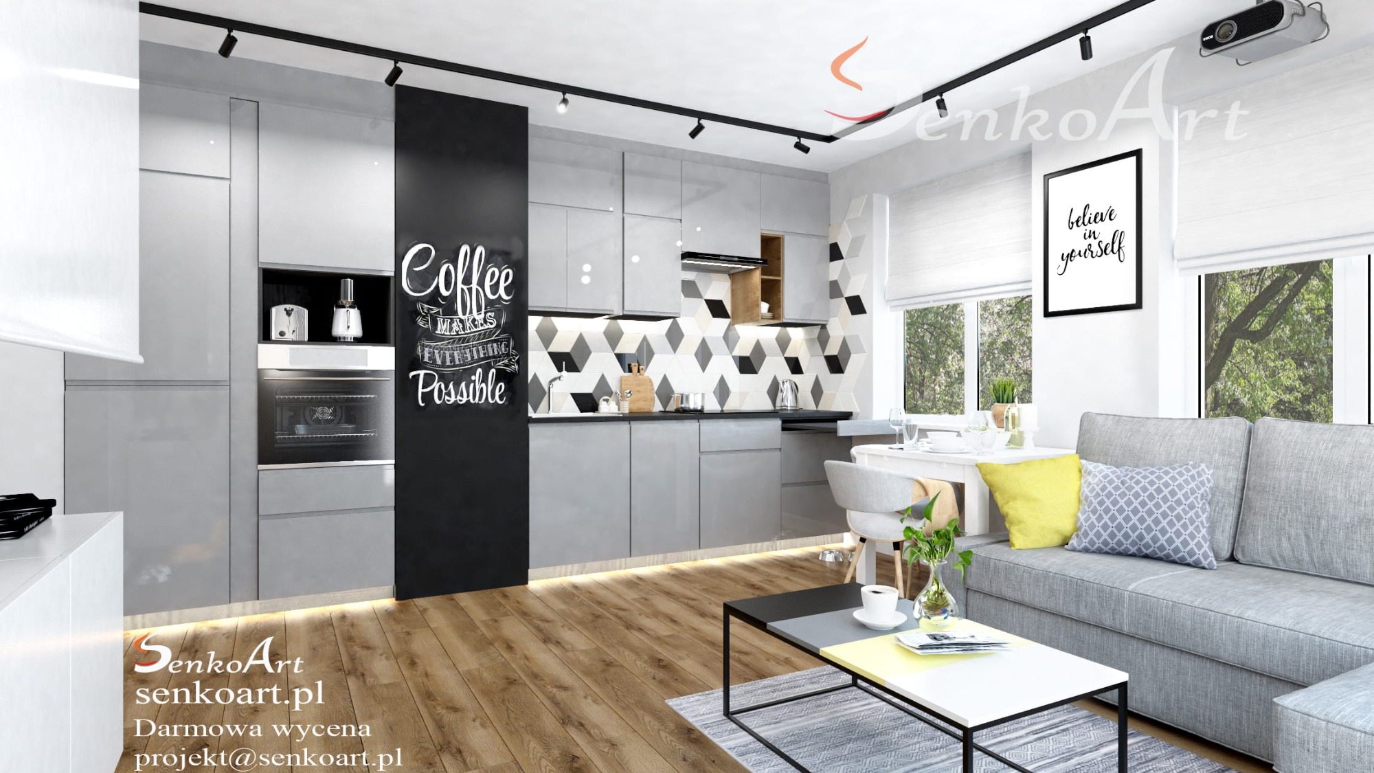 Projekt Salonu z aneksem kuchennym