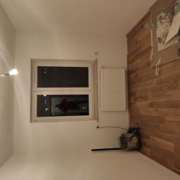 Pokój wykończony gładzią szpachlową franspol malowany farbą Nobiles Super Akryl + brokat panele podłogowe drewniane wyższej półki o to końcowy efekt całego pokoju ;)