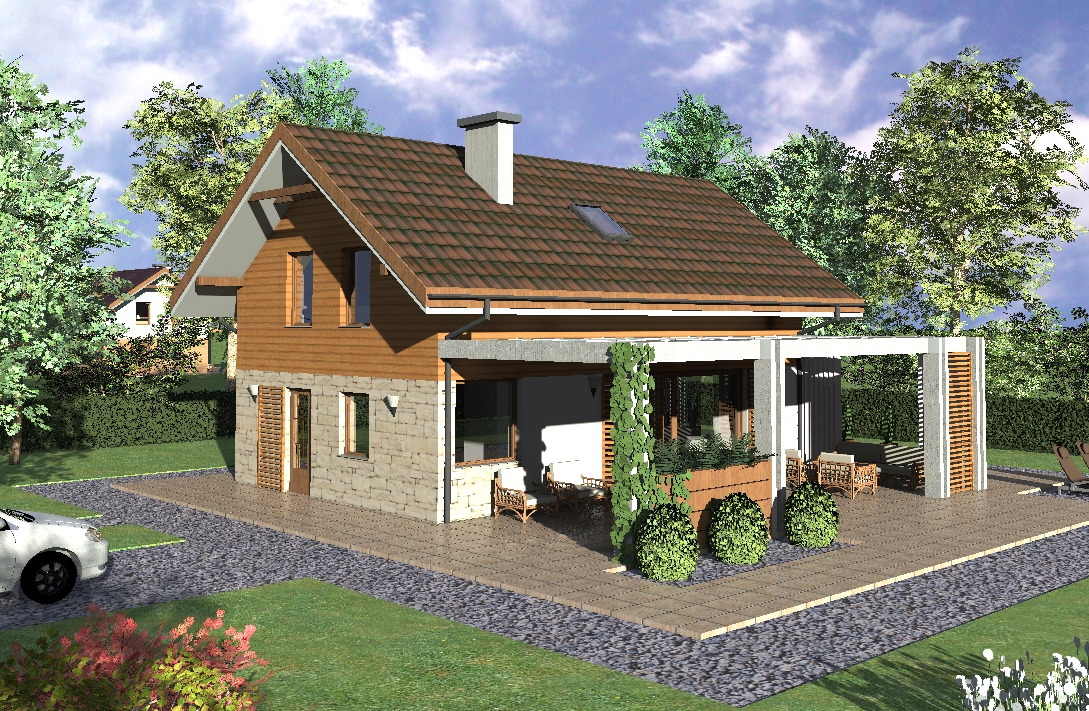 Dom na Jurze. Tani w budowie, energooszczędny, prosta bryła warianty 70m2, 100m2, 120m2, 150m2.