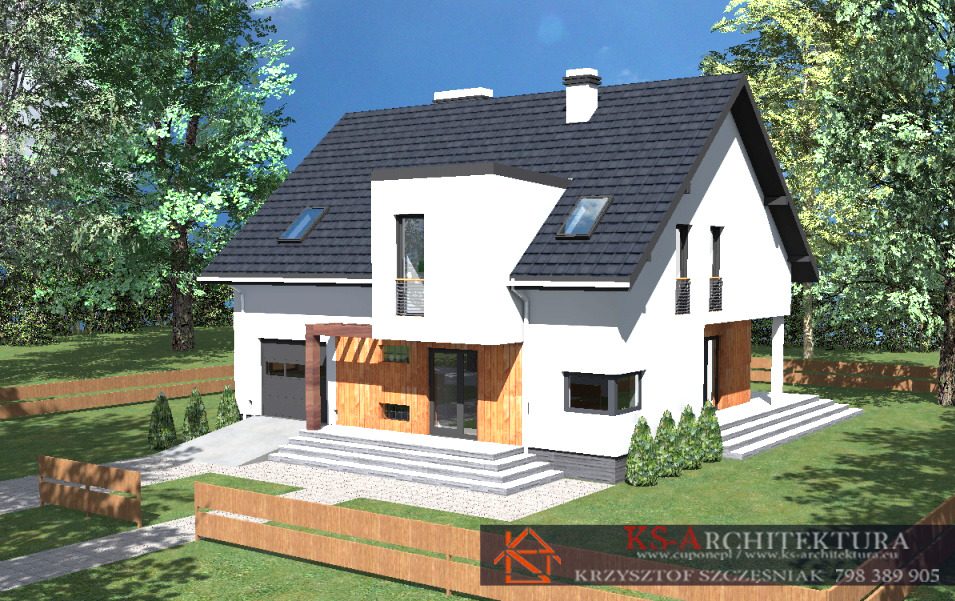 Dom dla rodziny 4-6 osób. Projektu domu Myszków.