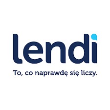 Niebiesko-białe logo firmy Lendi z hasłem 'To, co naprawdę się liczy.'