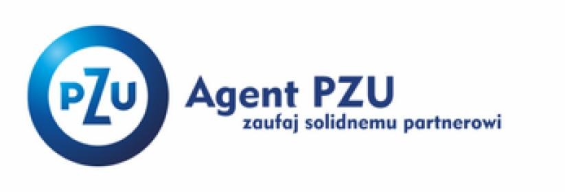 Logo Agenta PZU z hasłem 'zaufaj solidnemu partnerowi' na białym tle.