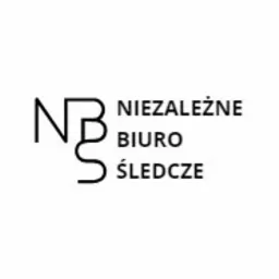 Logo firmy: NBS Niezależne Biuro Śledcze, czarne litery na białym tle.