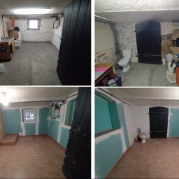 Firma Usługowa Piotr Bernacki - Remont piwnicy w ponad stuletnim domu na pralnię. Malowanie klient wykona sam.