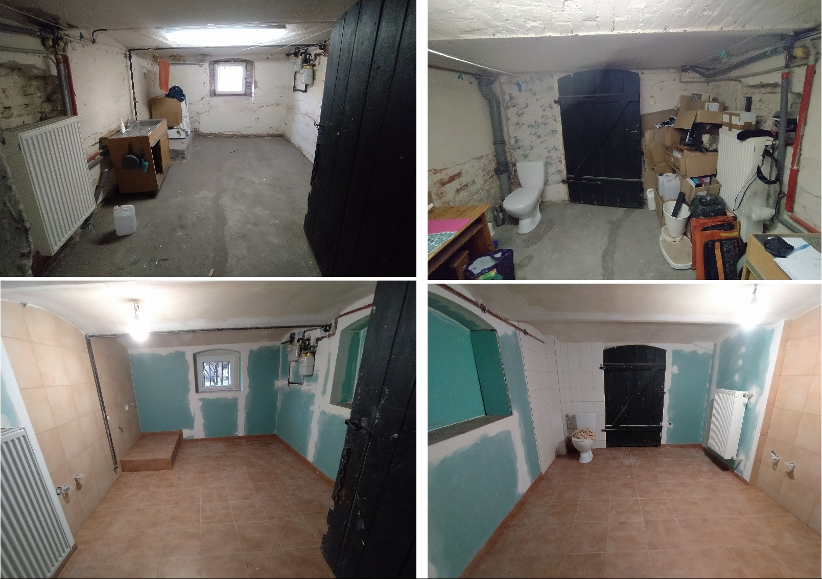 Remont piwnicy w ponad stuletnim domu na pralnię. Malowanie klient wykona sam.