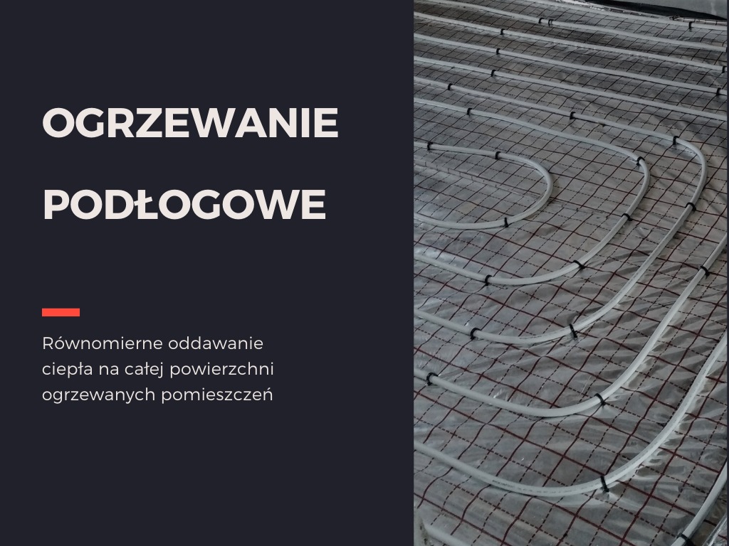Rozłożone rury grzewcze na siatce pod ogrzewanie podłogowe, widoczne czarne klipsy mocujące.