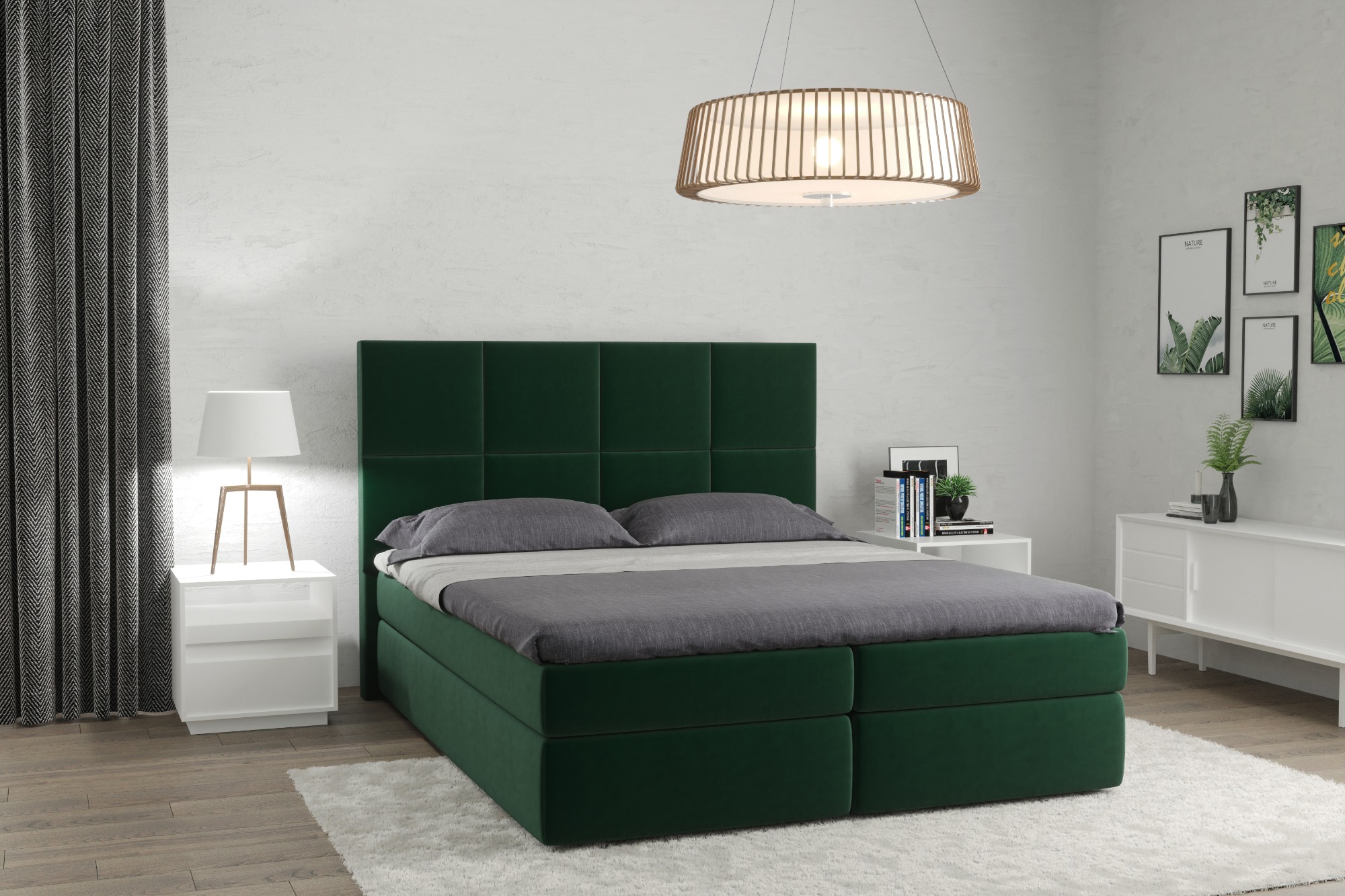 Łóżko z dwoma pojemnikami na pościel Łóżko ASTONA