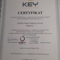 posiadamy certyfikaty i licencje instalatora,i dlatego na firme KEY udzielamy do 5 lat gwarancji