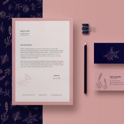 Identyfikacja wizualna, wizytówki, papier firmowy, wzory. 