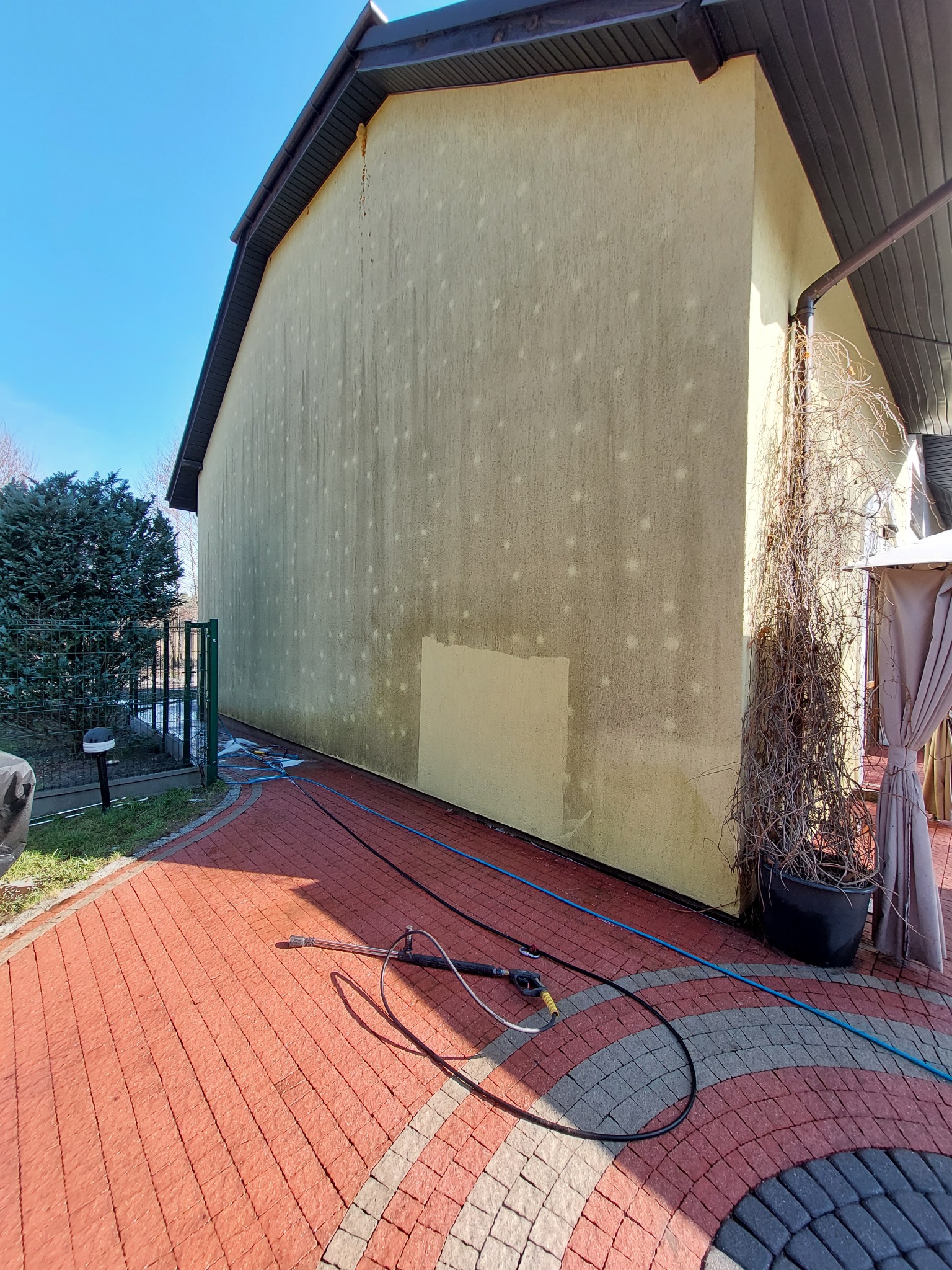 Mycie i odgrzybianie elewacji budynków.