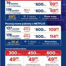 Reklama Vectra z uśmiechniętą kobietą, balonami i ofertami na telewizję i szybki dostęp do sieci z Netflix i Tidal