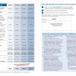 Reklama ubezpieczenia szkolnego UNIQA z uśmiechniętą dziewczynką, tabelą zakresów i informacjami o możliwościach ubezpieczenia.