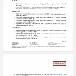 Dokument referencyjny firmy Strabag, potwierdzający wykonanie robót brukarskich, budowy chodników, ścieżek rowerowych i zatok autobusowych przy rozbudowie drogi wojewódzkiej nr 837, z datą 31.03.