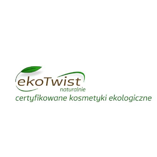 Logo firmy EkoTwist naturalnie certyfikowane kosmetyki ekologiczne z zielonym listkiem.