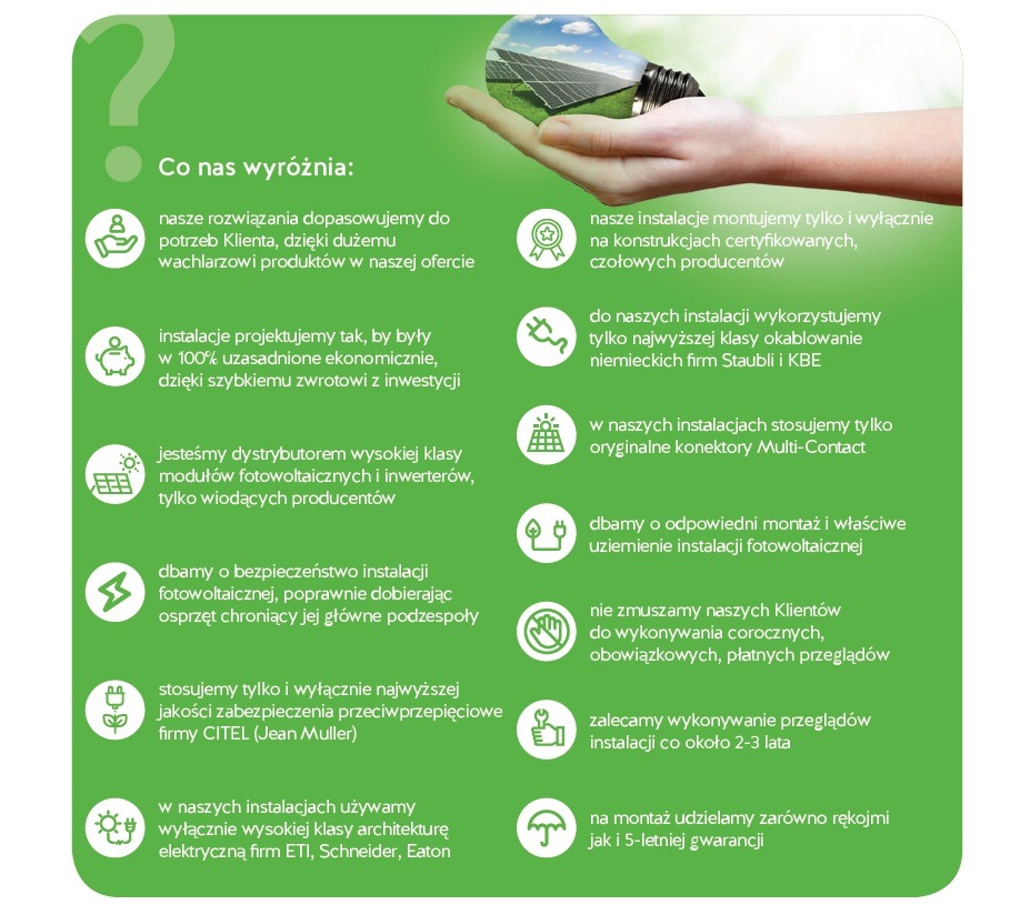 Dlaczego tak warto wybrać Nas jeśli chodzi o instalację fotowoltaiczną?