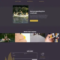 Strona internetowa z nagłówkiem 'No More Boring Weekends!' i hasłem 'See how fun shooting with a LASER Slingshot is', prezentująca ofertę firmy Slingshot Fire.