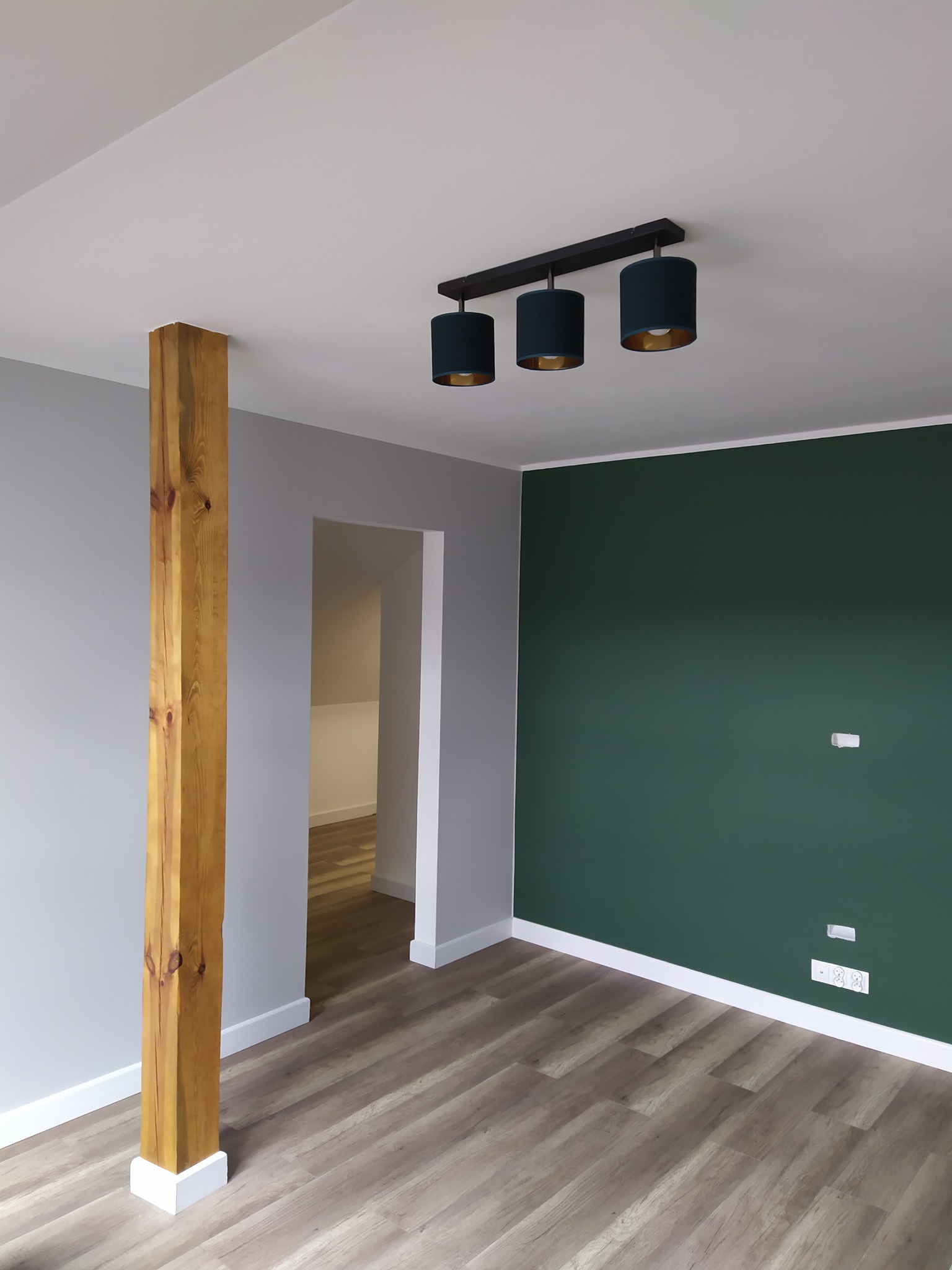 Postawienie ścianki działowej z kartongipsu i wióru oddzielającej garderobę od sypialni.