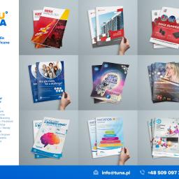 Projekt graficzny i skład DTP katalogów reklamowych, folderów, broszur, ulotek, plakatów.