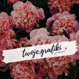 Kompozycja z różowych piwonii, na której umieszczono tekst 'twoje.grafiki@gmail.com' na białym, lekko rozmytym tle.