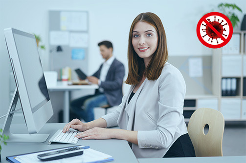 Dezynfekcja biur przez ozonowanie lub zamgławianie.