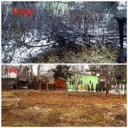 Zapuszczona działka przygotowana pod budowę