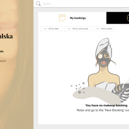 Aplikacja webowa dla studia makijażu Beesusanne - Storna użytkownika po zalogowaniu - Brak rezerwacji