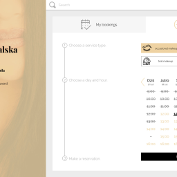 Aplikacja webowa dla studia makijażu Beesusanne - Storna użytkownika po zalogowaniu - Nowa rezerwacja