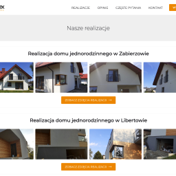 Strona internetowa dla firmy budowlanej - Domex Józef Tokarz - Zakładka Realizacje