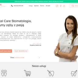 Strona internetowa wraz z systemem rezerwacji wizyt dla gabinetu stomatologicznego - Dental Care Stomtologia