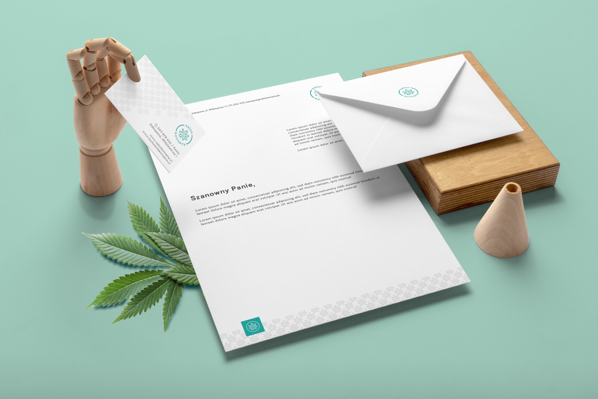 Identyfikacja wizualna marki Salon Konopny.