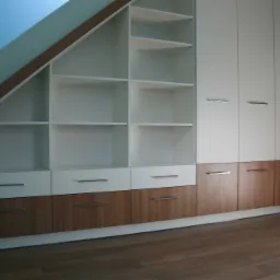 Realizacja szafy wnękowej w pomieszczeniu ze skosem